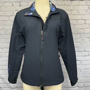 ISIS Full Zip Soft Shell Stretch Jacket Dark Charcoal-Black Sz M